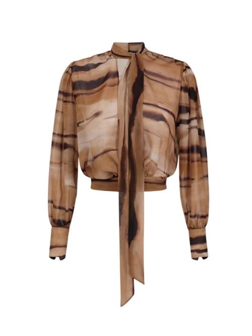 Blusa in chiffon con stampa tigre ELISABETTA FRANCHI | CA16062E2.470